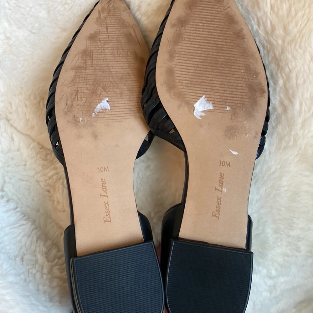 NWOT Essex Lane Black Pointed Toe Flat Women’s Size 10 - Picture 4 of 6
